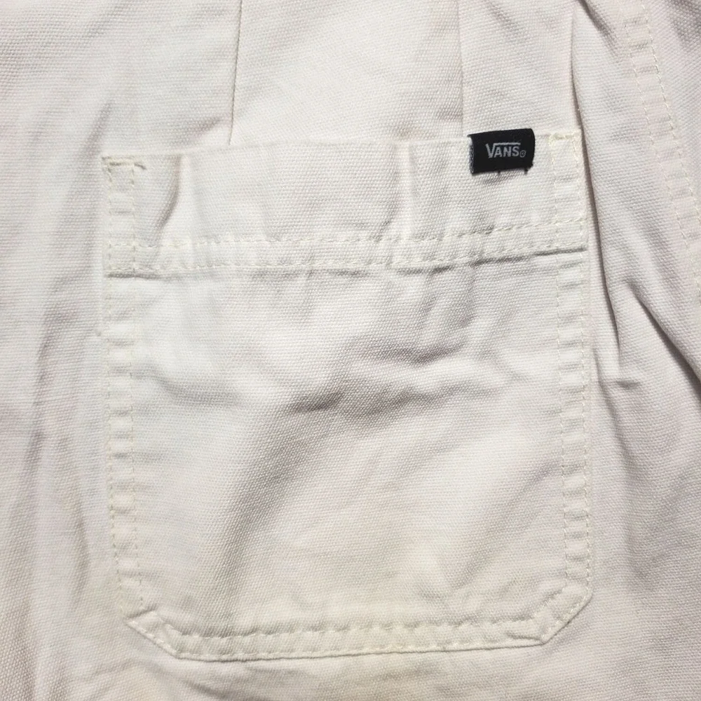Vans Clark City High Waisted Canvas Utility Shorts Womens 25 Marshmallow Cream